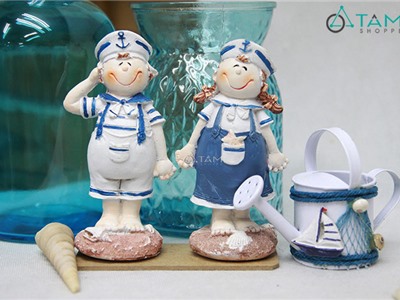 Cặp búp bê thủy thủ để bàn phong cách biển H-BB-01-A